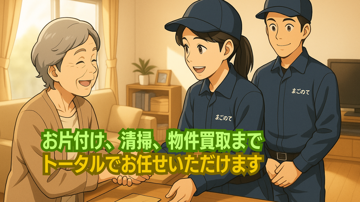 まごのてなら清掃、お片付け、買取までトータルでお任せいただけます