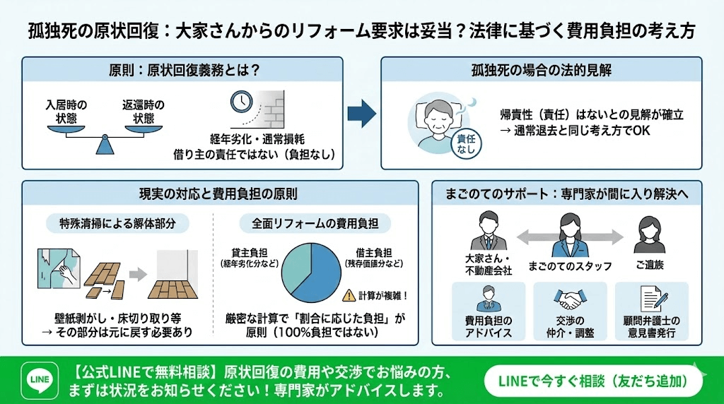 原状回復のトラブルを回避するアドバイスをします
