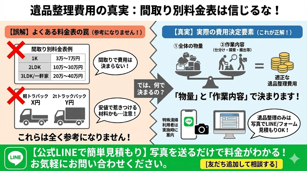 ご遺品整理料金についての解説