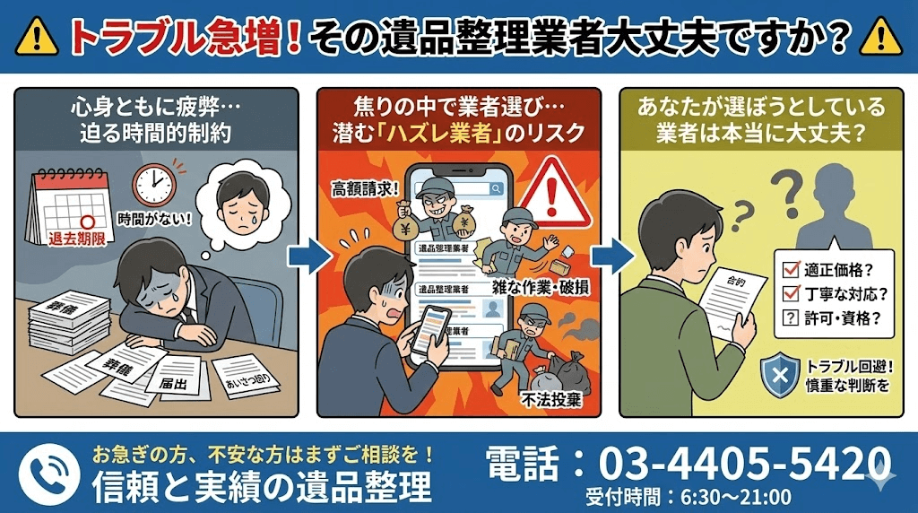 遺品整理業者選びは慎重に
