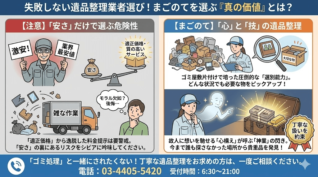 安いばかり言ってる遺品整理業者は信用できない