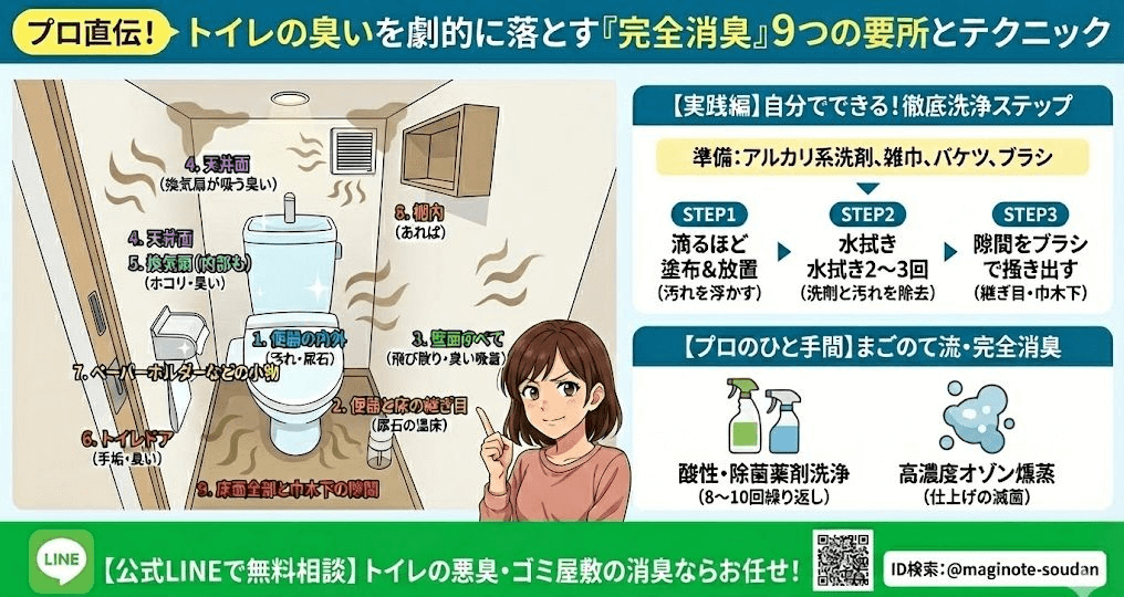 消臭のための清掃場所