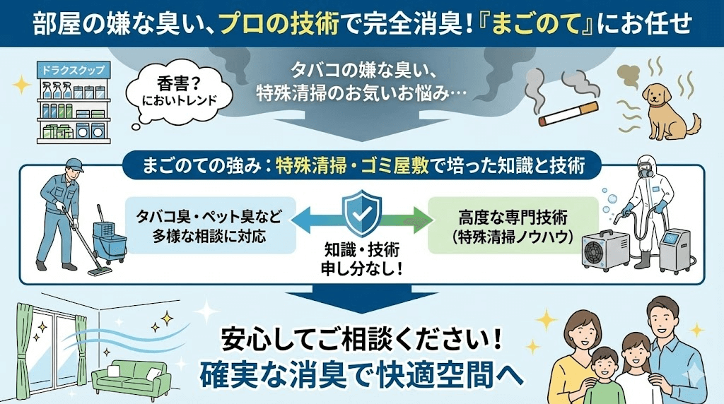 消臭の成功は徹底した洗浄である