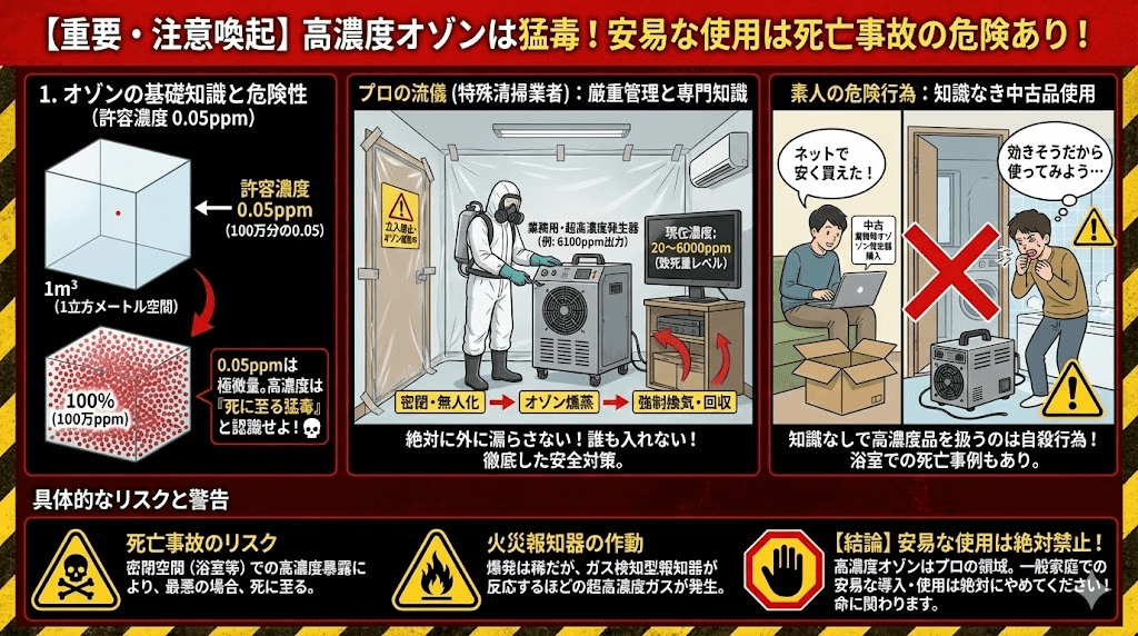 オゾンは間違って使うと死亡事故が起きます