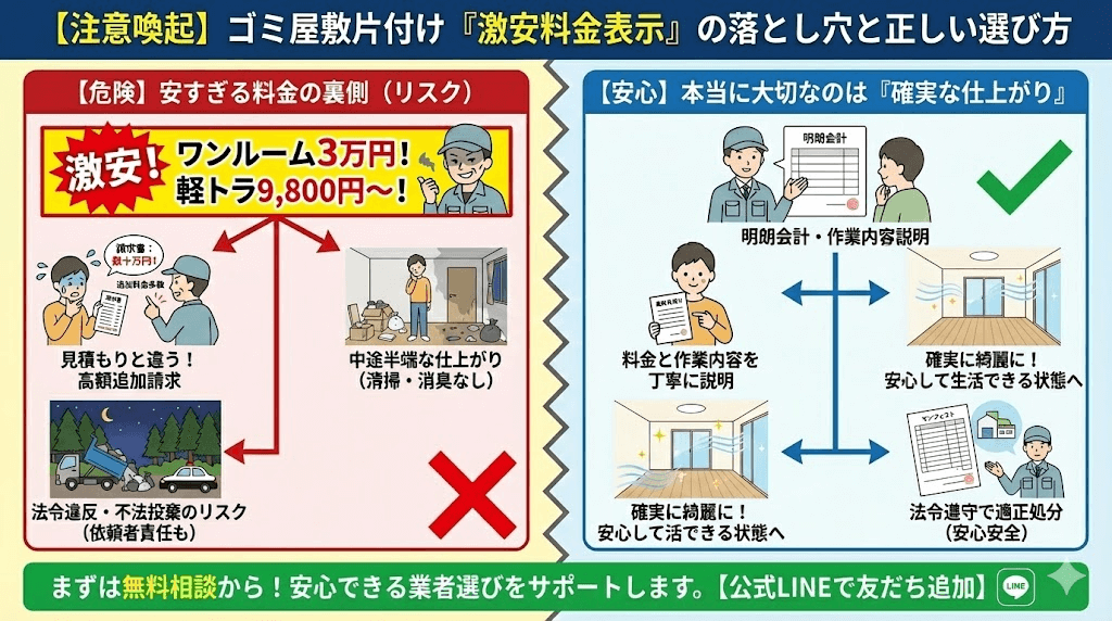 ゴミ屋敷片付け業界最安値?笑わせるな