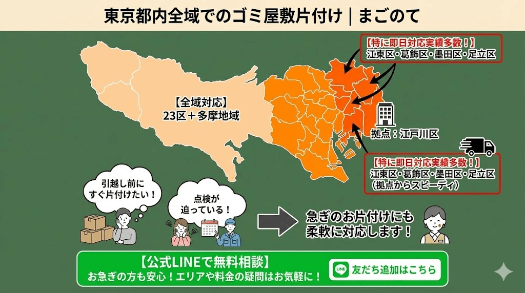 東京都内全域のゴミ屋敷片付け