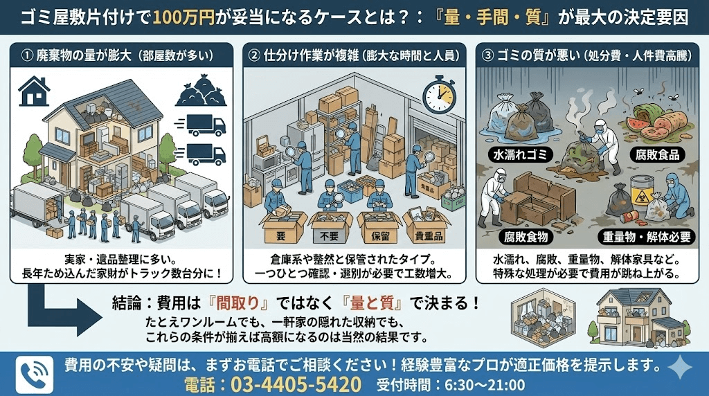 ゴミ屋敷片付け100万円事例