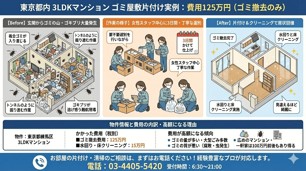 3LDKのゴミ屋敷片付け