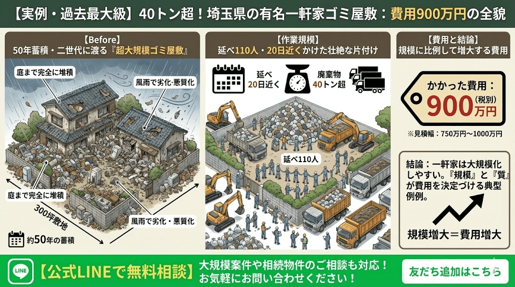 900万円！ 一軒家のゴミ屋敷片付け