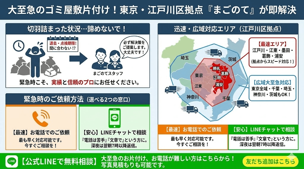 東京、関東全域でハイクオリティなゴミ屋敷片付けをします