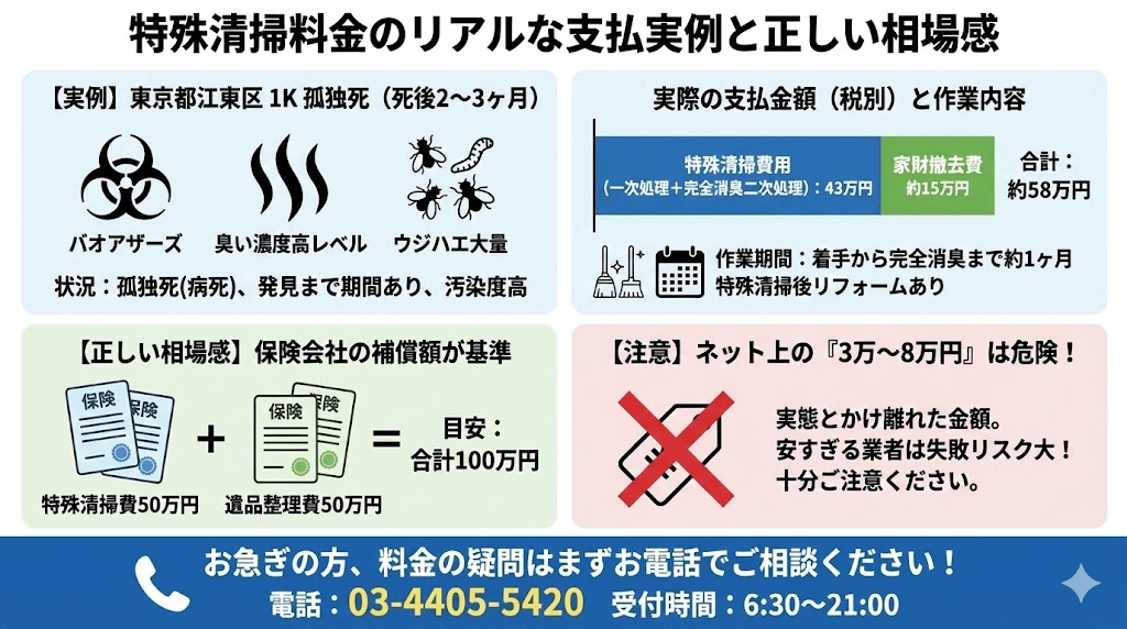 特殊清掃の料金を正しく知るための図