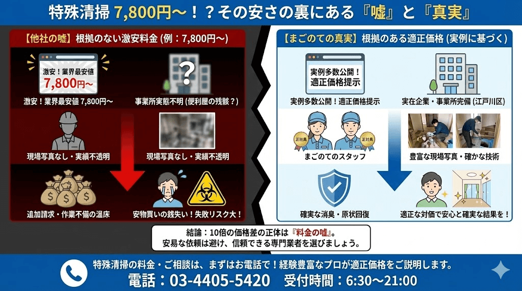 特殊清掃で激安はあり得ない