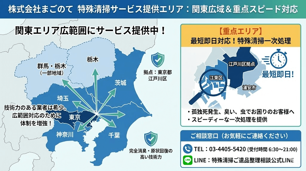 特殊清掃や原状回復はすぐにご相談ください