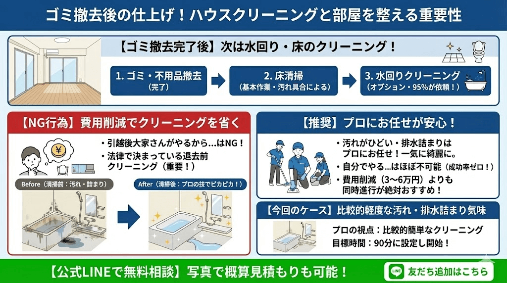 ゴミ屋敷片付けの総仕上げはハウスクリーニング