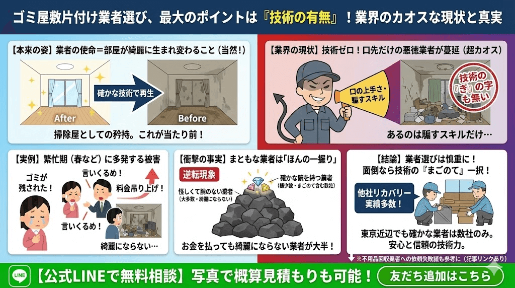 部屋が綺麗にならない自称ゴミ屋敷片付けのプロ