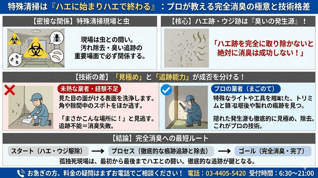 ハエ跡の洗浄は特殊清掃の要