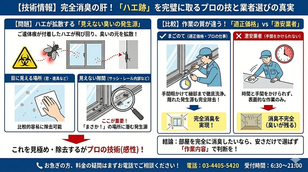 特殊清掃技術情報。ハエ跡の除去