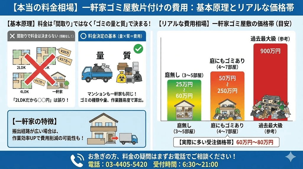 一軒家のゴミ屋敷片付け本当の費用相場