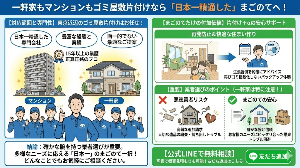 ゴミ屋敷や汚部屋のLINEお手軽見積もりはこちら