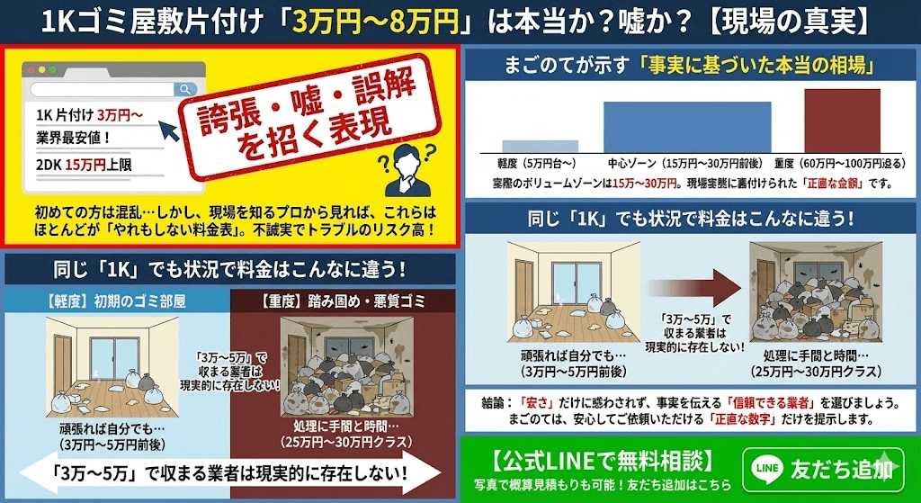 ワンルーム系ゴミ屋敷料金分布図
