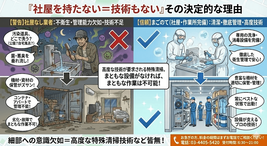 事務所がないような特殊清掃業者が消臭なんてできない