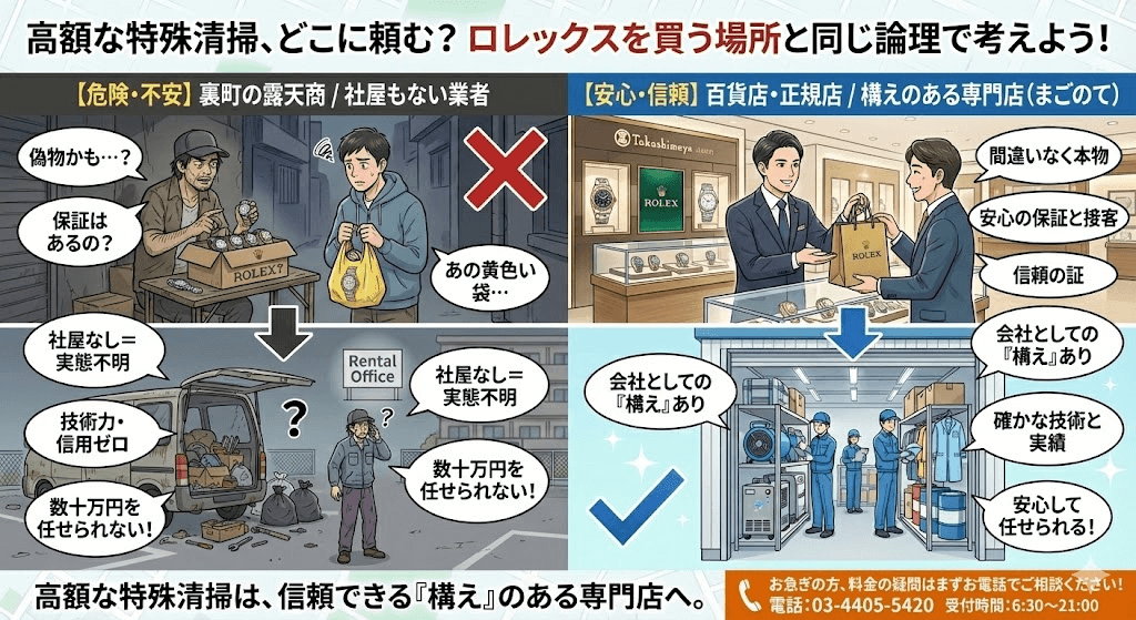 特殊清掃業者の社屋について