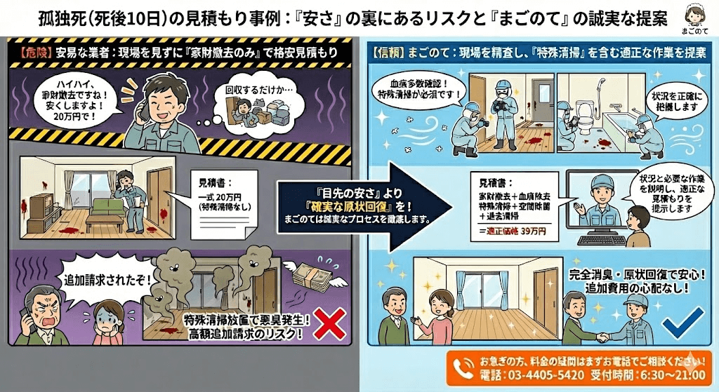 状況説明をし根拠ある見積もりのまごのて