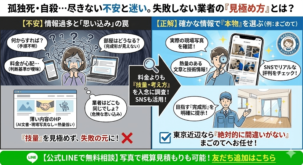 特殊清掃業者の見分け方はSNSチェック