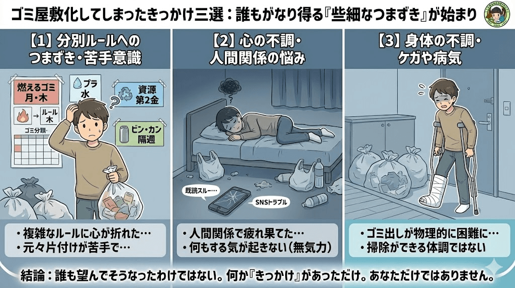 ゴミ屋敷になった理由三選