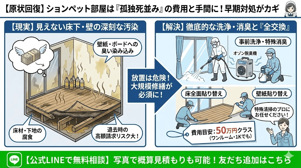 ションペット撤去後の処理