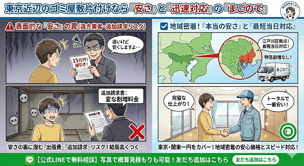 東京で安いゴミ屋敷片付け業者なら「まごのて」
