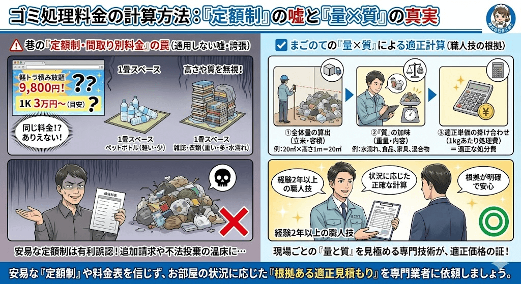 ゴミ屋敷の積み放題や定額は成立しないのでかなり悪徳