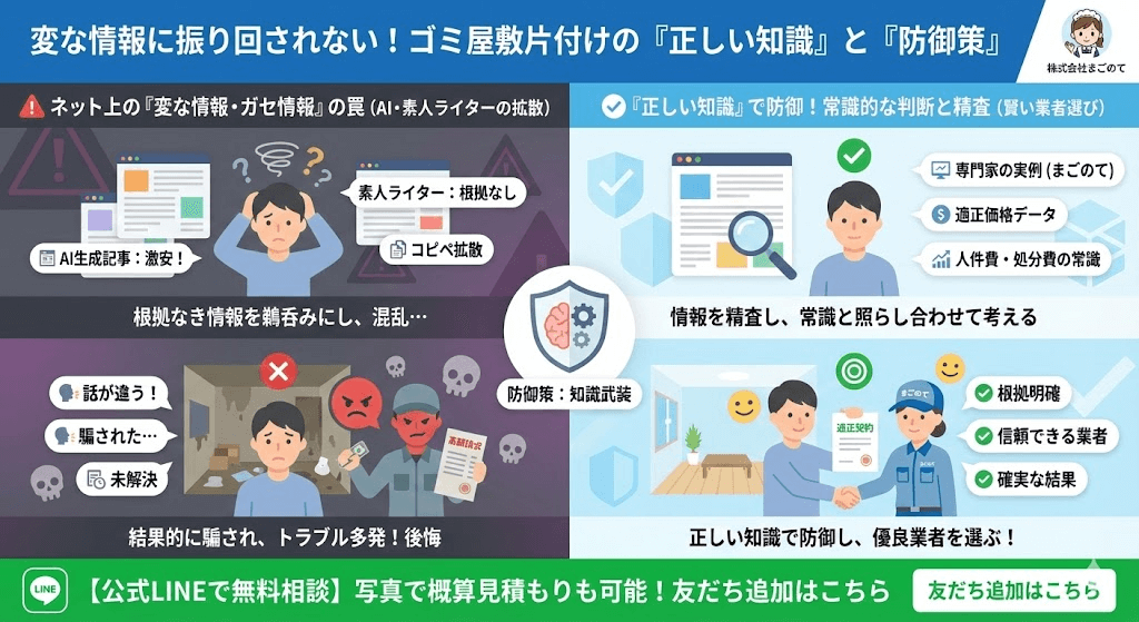 ゴミ屋敷片付けのガセ情報に振り回されるな！