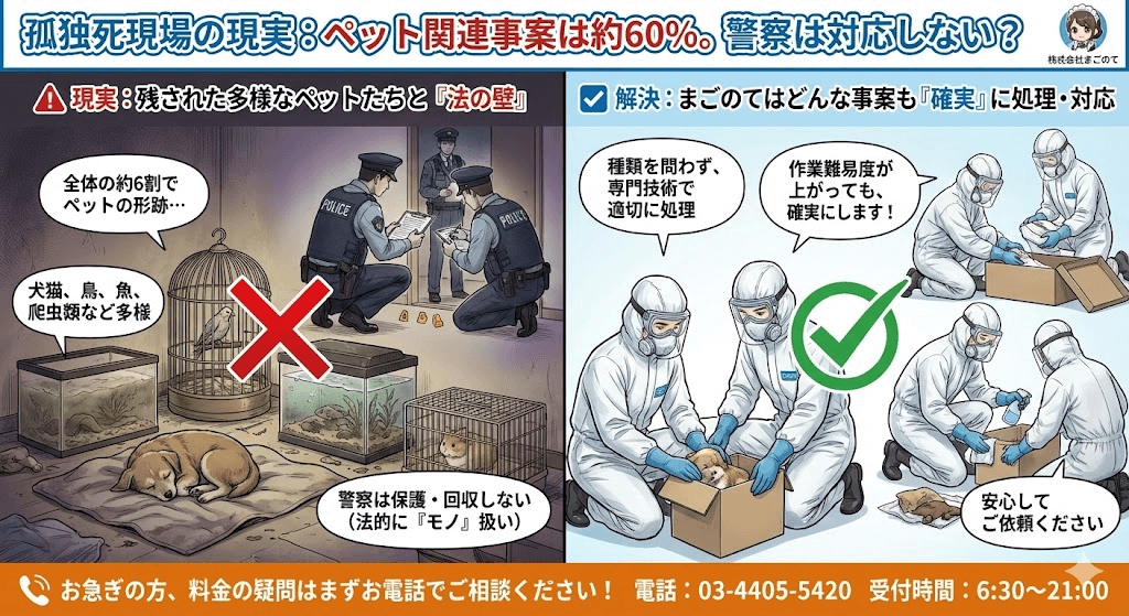 孤独死現場の犬猫たち