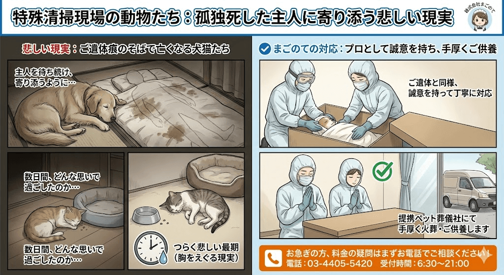 孤独死現場に取り残された犬