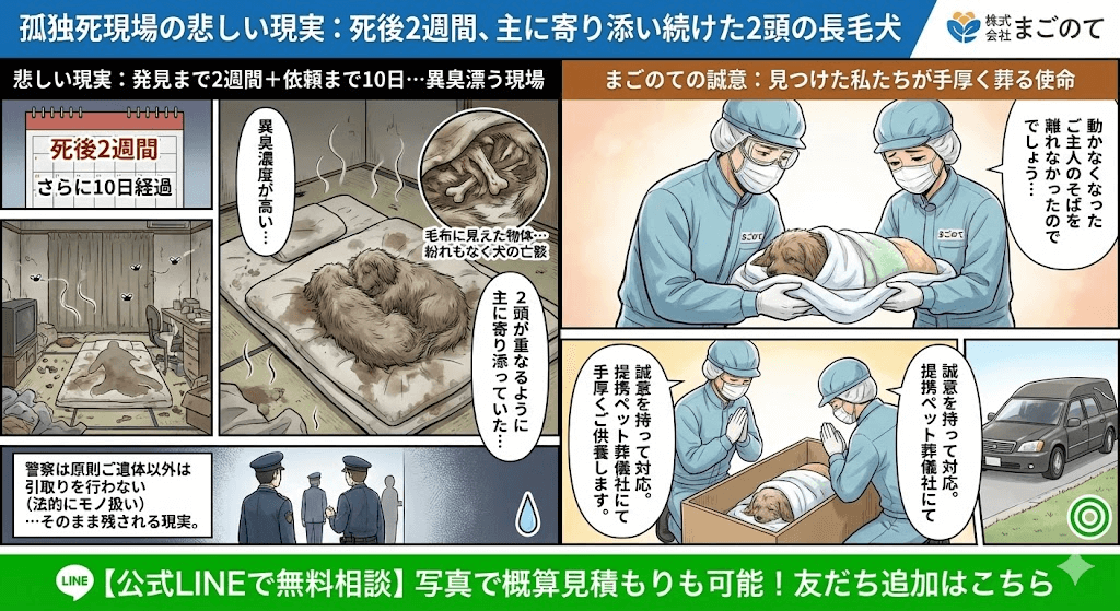 孤独死現場で発見した長毛犬の亡骸