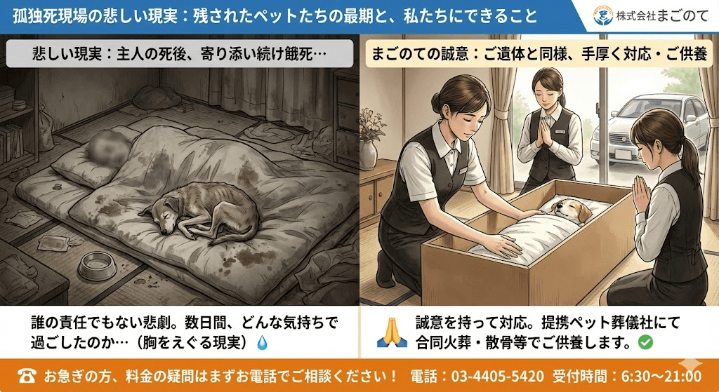 孤独死現場で遭遇する犬猫たち