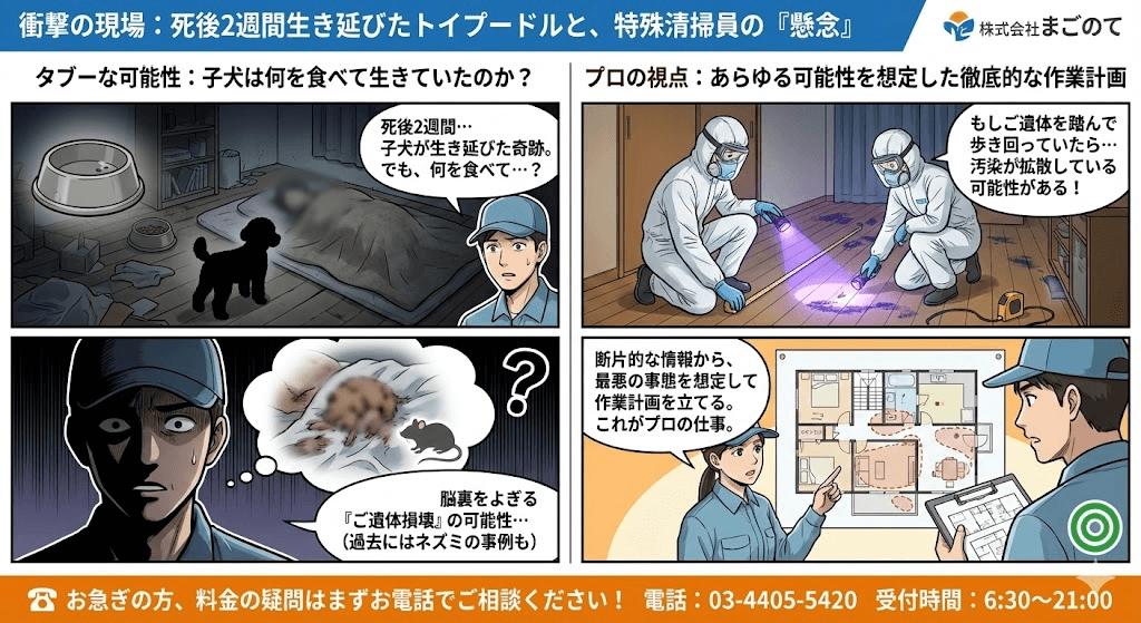 孤独死死後2週間で生き延びたトイプードル