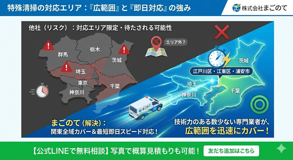 特殊清掃や原状回復はすぐにご相談ください