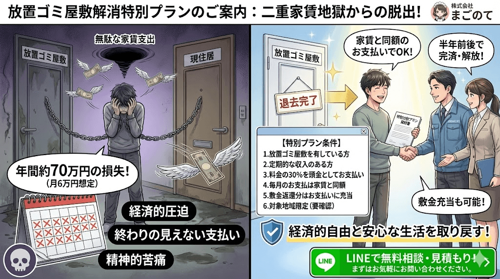 ゴミ屋敷や汚部屋のLINEお手軽見積もりはこちら