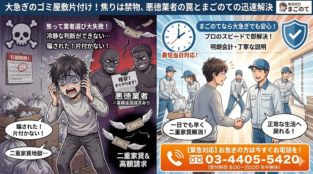 大急ぎの空き家ゴミ屋敷片付けもまごのて