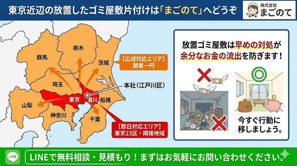 東京近辺で迅速に放置ゴミ屋敷を片付けます