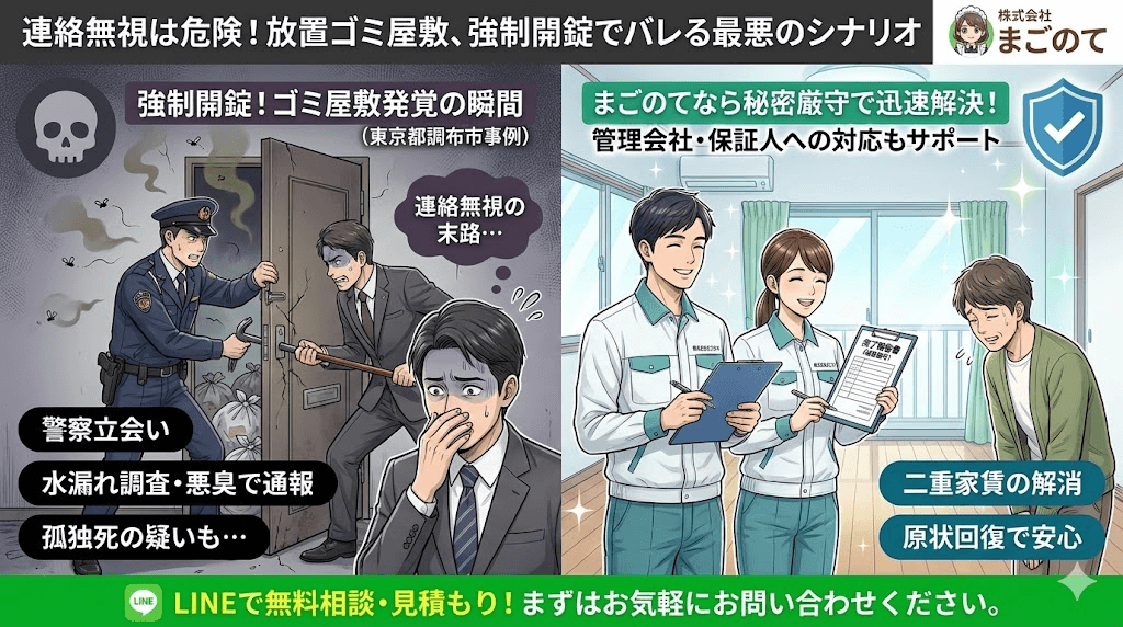 ゴミ屋敷放置で管理会社にバレる
