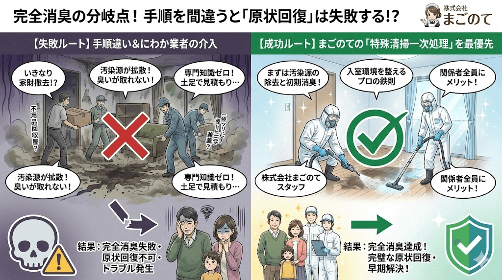 完全消臭したいなら特殊清掃一次処理