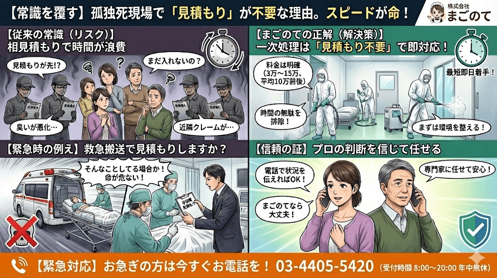 見積もりは後!まずは特殊清掃一次処理