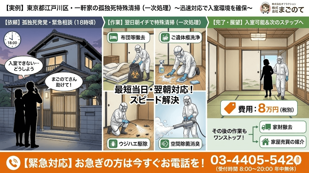 東京の孤独死特殊清掃一次処理