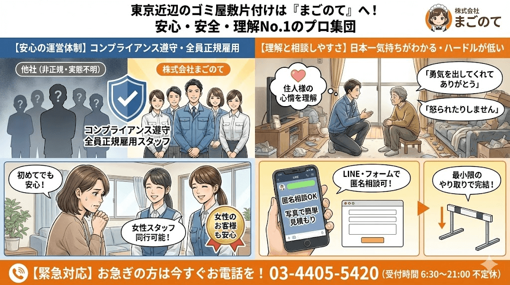 ゴミ屋敷を完璧に綺麗にするまごのて