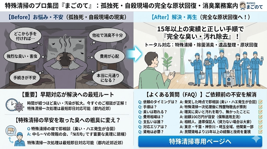 孤独死の特殊清掃ご案内