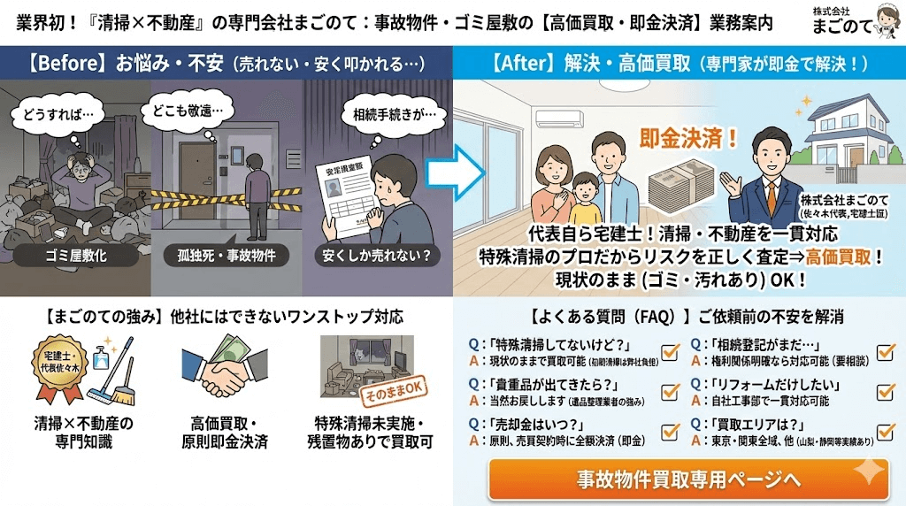 孤独死や事件事故、事故物件不動産買取