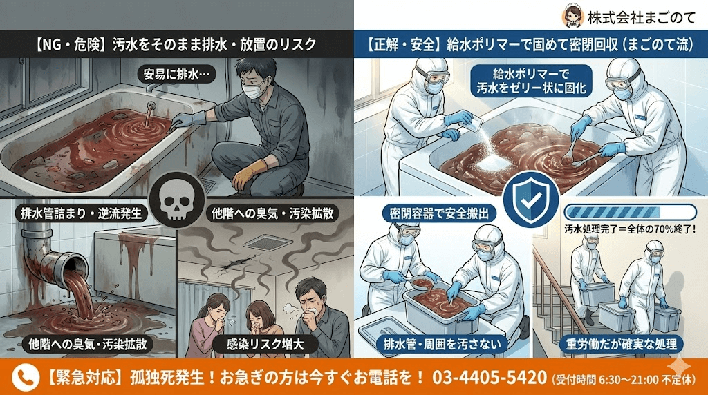 浴室の特殊清掃は汚水処理が重要